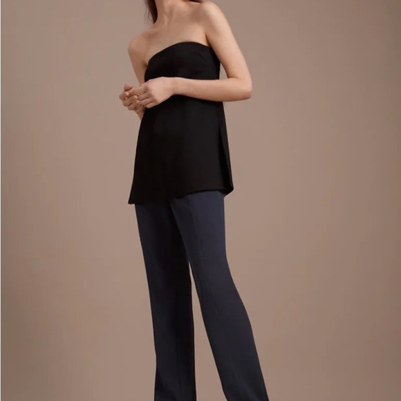Aritzia Babaton Alice Strapless Tube Top Blouse Side Slit | Size XS Black - Picture 2 of 12